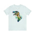 Stained Glass Velociraptor - Short Sleeve Tee Heather Ice Blue